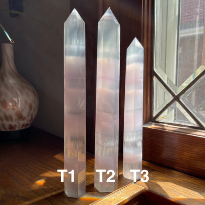 Tall Lavender Fluorite Towers