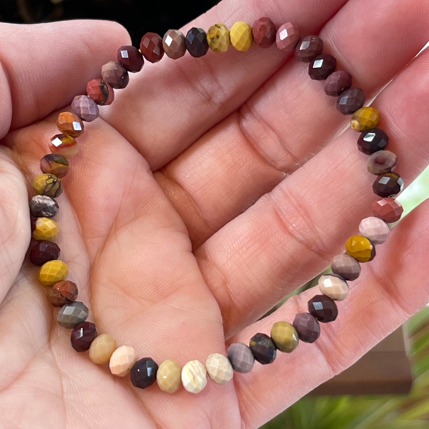 Mookaite Jasper Faceted Bracelets //  7-7.5" bracelet + 5mm bead