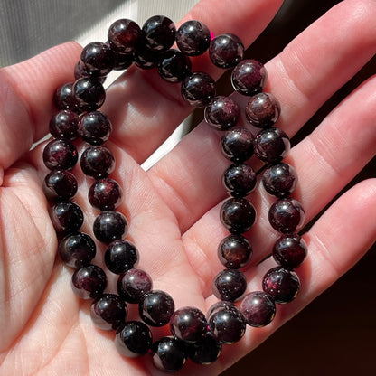 Almandine Garnet Bracelets // 8mm bead + 7" bracelet