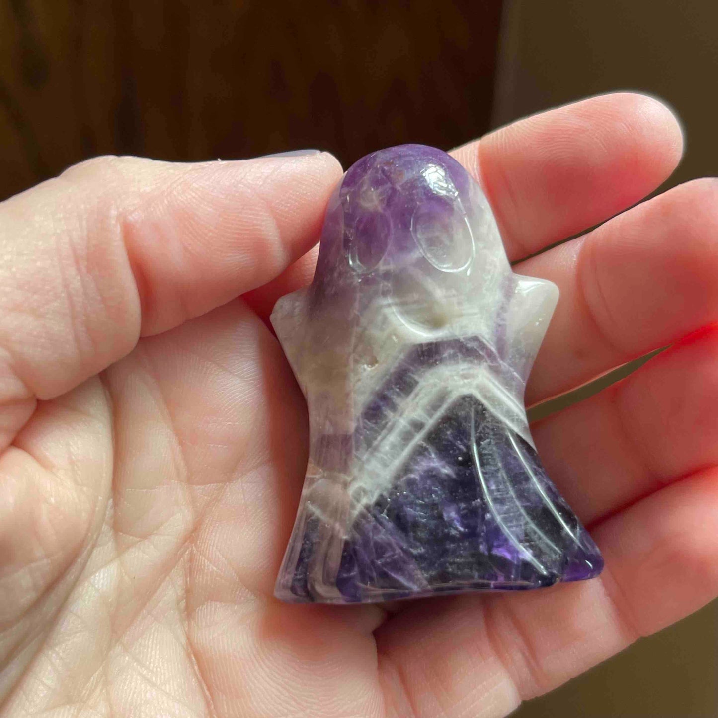 Ghost Carvings: Howlite + Chevron Amethyst