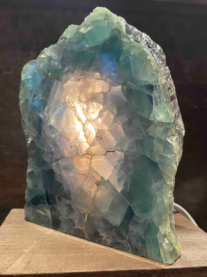 Gemmy Green + Purple Mexican Fluorite Lamps