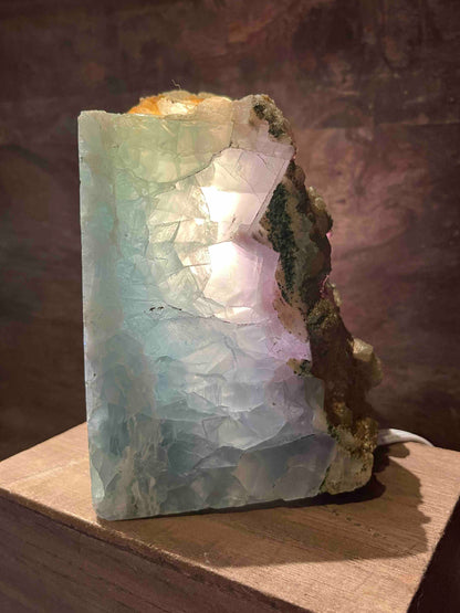 Gemmy Green + Purple Mexican Fluorite Lamps