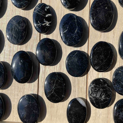 Black Tourmaline Mini Palmstones from India // High Quality