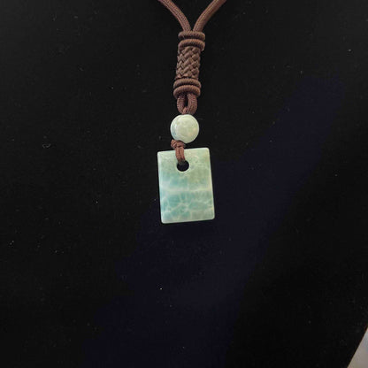 Larimar Pendants with Adjustable Cord Necklace // Gorgeous Blue + Highest Quality!