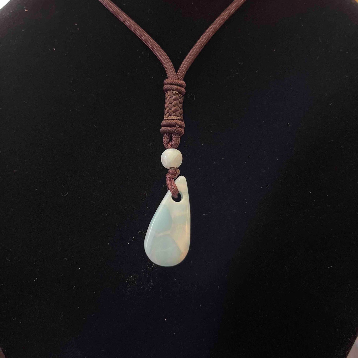 Larimar Pendants with Adjustable Cord Necklace // Gorgeous Blue + Highest Quality!