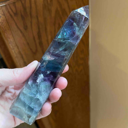 Purple, Clear + Aqua Fluorite Tower // Amazing Clarity, Polish + Rainbows