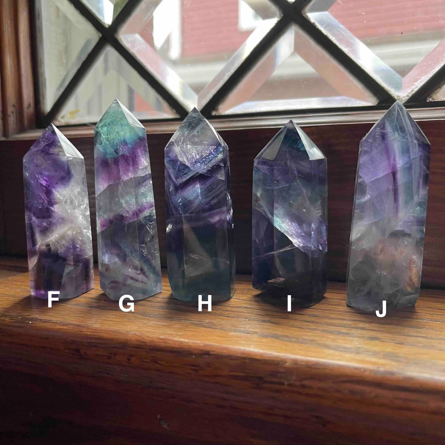 Purple, Blue, Clear + Aqua Fluorite Small Towers // Amazing Clarity, Polish + Rainbows