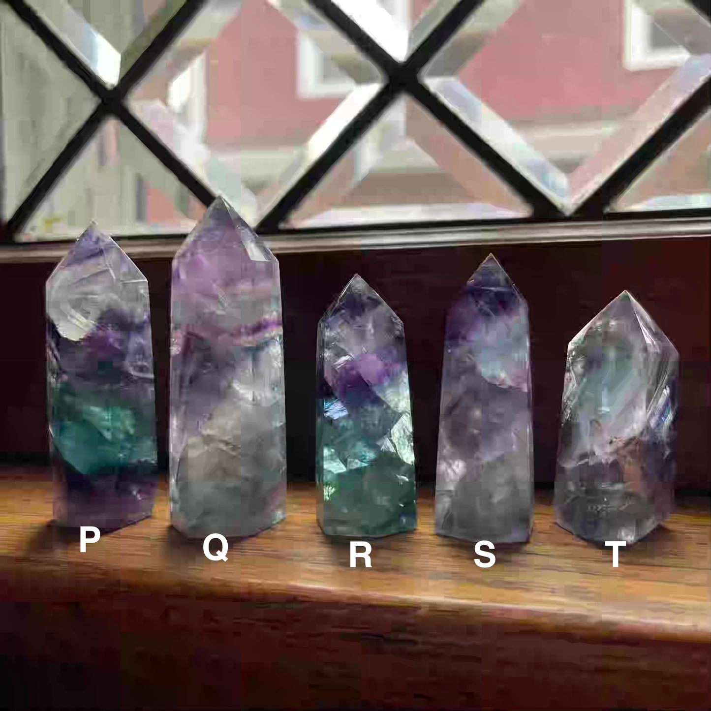 Purple, Blue, Clear + Aqua Fluorite Small Towers // Amazing Clarity, Polish + Rainbows