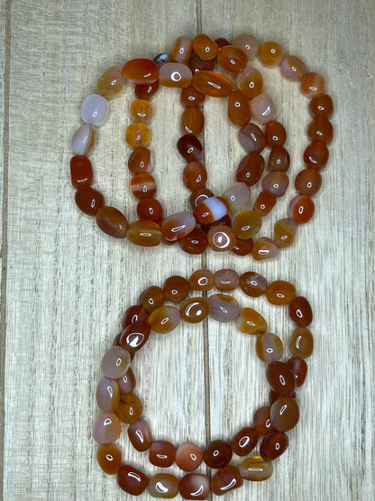 Freeform Bead Carnelian Bracelets // Freeform bead + 7.5" bracelet