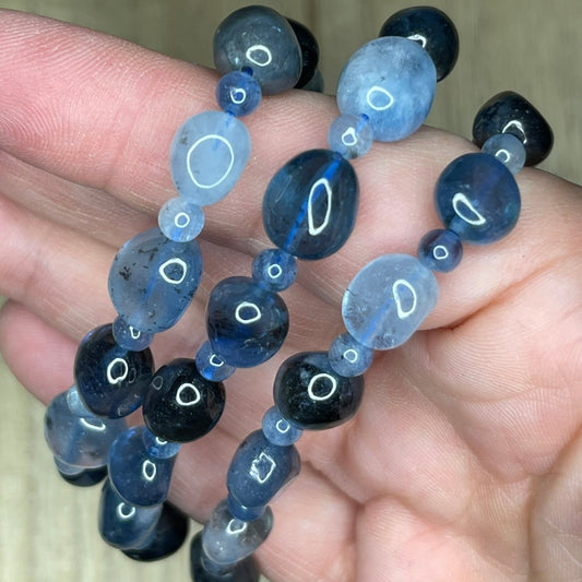 Devil Aquamarine Freeform Bracelets // 7.5" bracelet