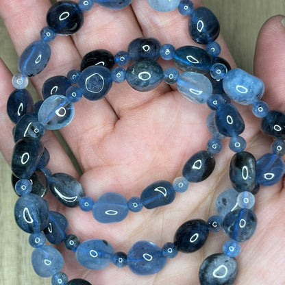 Devil Aquamarine Freeform Bracelets // 7.5" bracelet