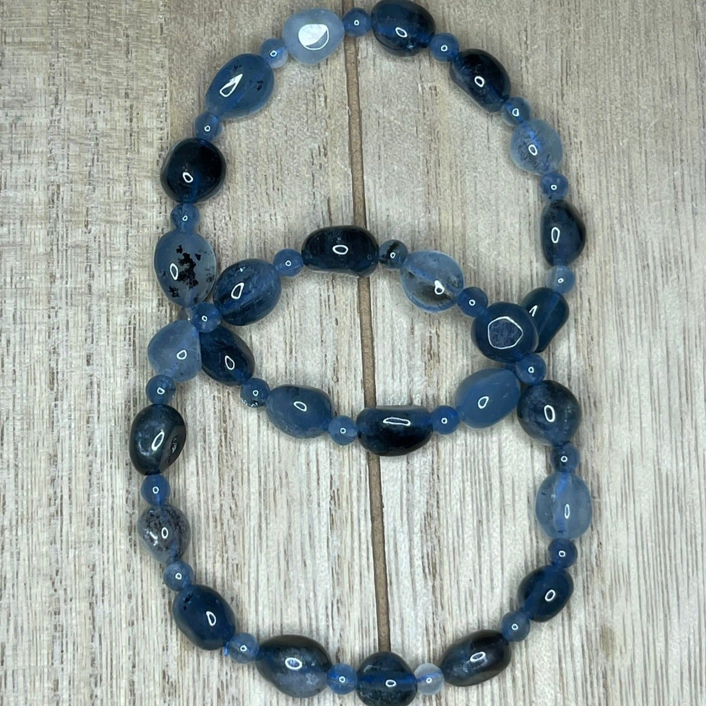 Devil Aquamarine Freeform Bracelets // 7.5" bracelet