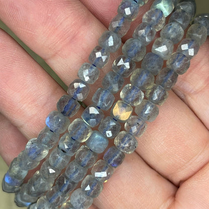 Faceted Labradorite Bracelets // 4mm bead + 7.5 bracelet