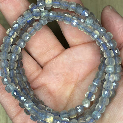 Faceted Labradorite Bracelets // 4mm bead + 7.5 bracelet