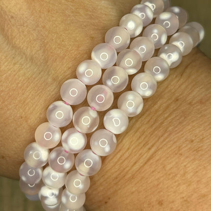 White Milk Agate Bracelets // 6mm bead + 7.5" bracelet