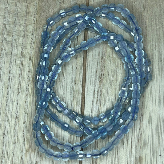 Faceted Aquamarine Bracelets // 4mm bead + 7.5 bracelet