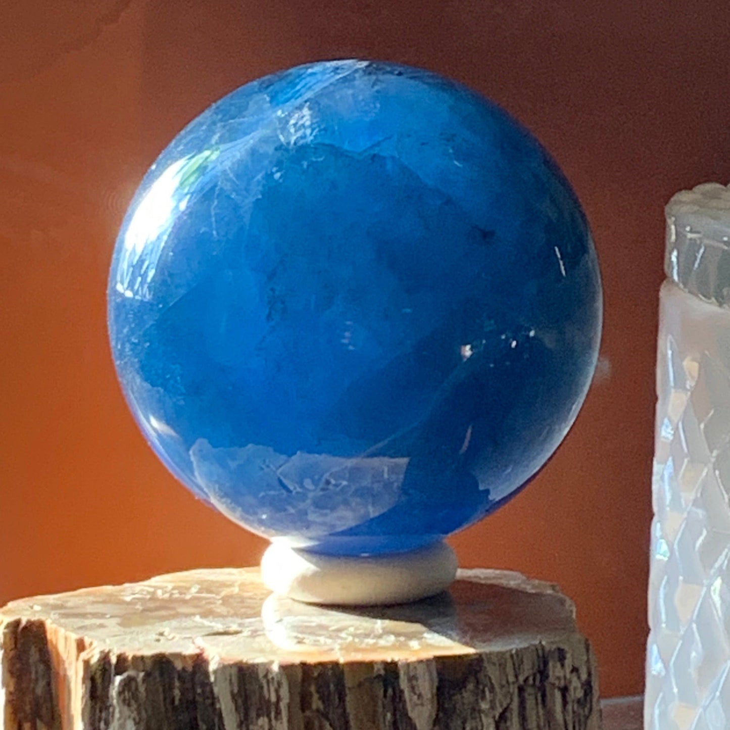 Large Ocean Blue Fluorite Spheres // Amazing Full Blue Color - Size Range 46-78mm