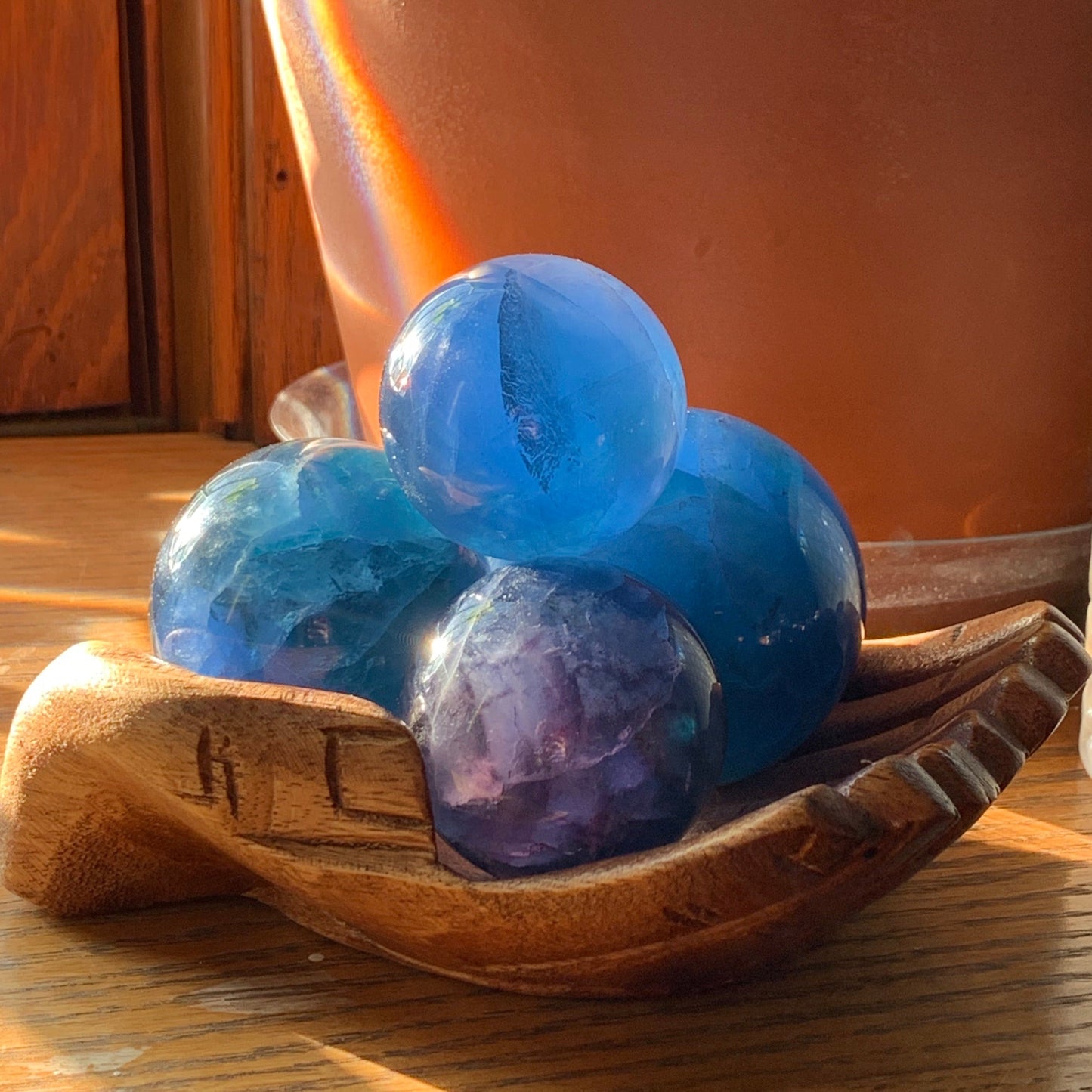 Large Ocean Blue Fluorite Spheres // Amazing Full Blue Color - Size Range 46-78mm