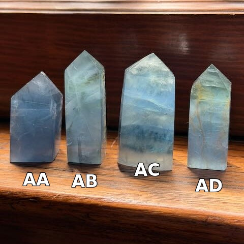 Petite Blue Fluorite Tower | Small 4-Sided Crystal Point | Choose Your Own Piece, Letters AA-AI