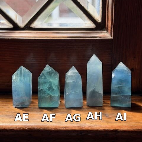 Petite Blue Fluorite Tower | Small 4-Sided Crystal Point | Choose Your Own Piece, Letters AA-AI