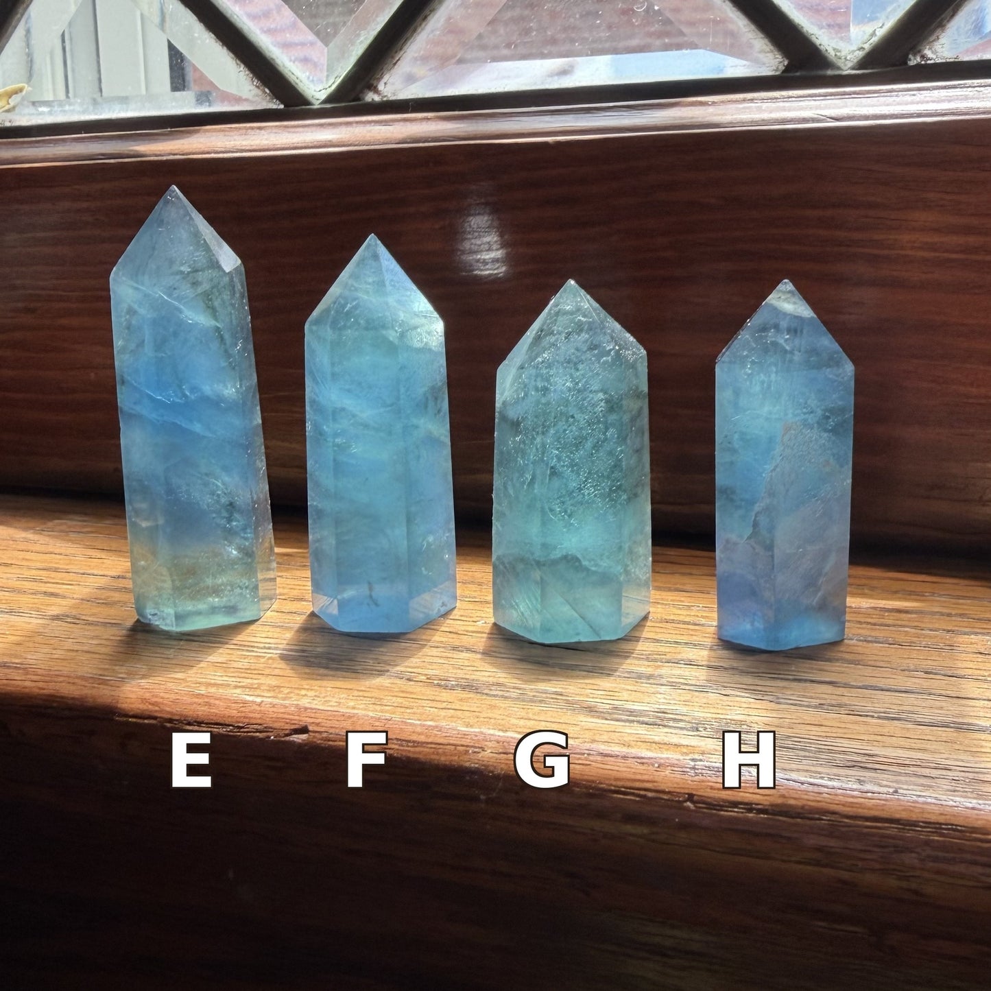 Blue Fluorite Tower, Polished Crystal Point, Natural Banded Fluorite Generator, Healing Crystal Decor, Meditation Stone