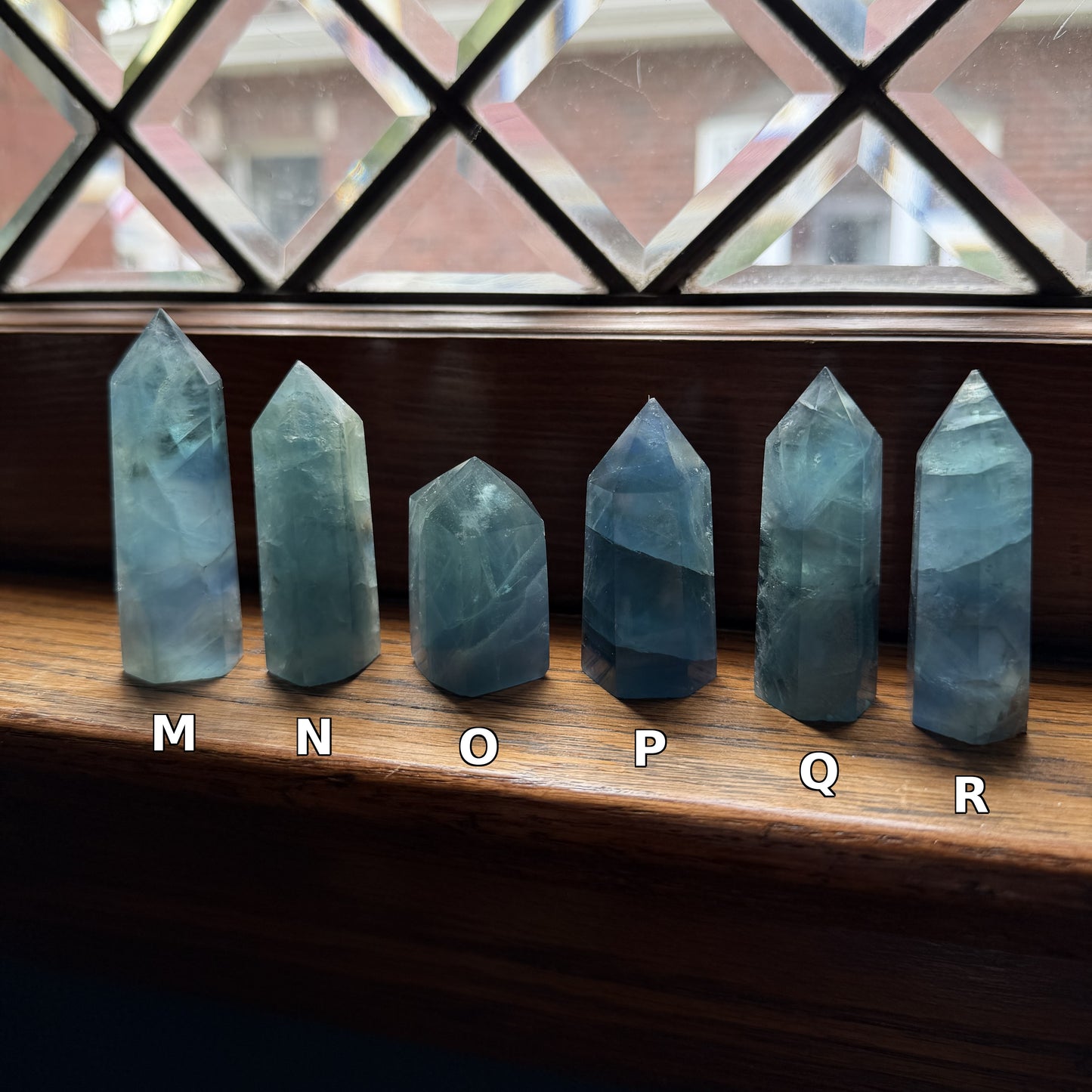 Blue Fluorite Tower, Polished Crystal Point, Natural Banded Fluorite Generator, Healing Crystal Decor, Meditation Stone