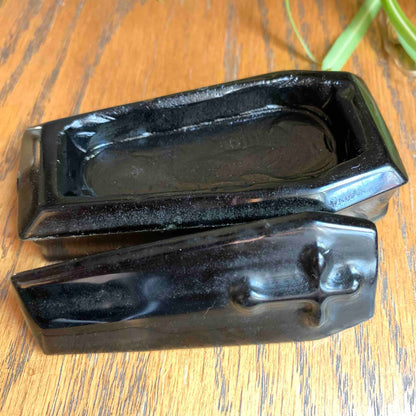 Black Obsidian Coffin with Lid