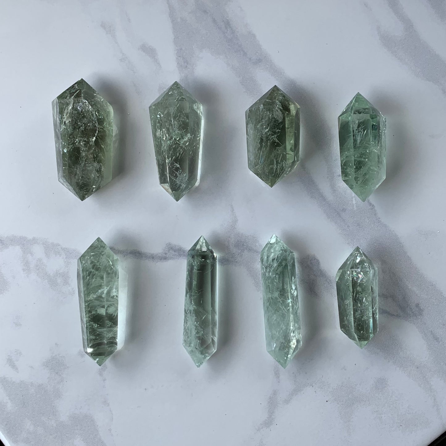 Natural Green Amethyst (Prasiolite) Double Terminated Points