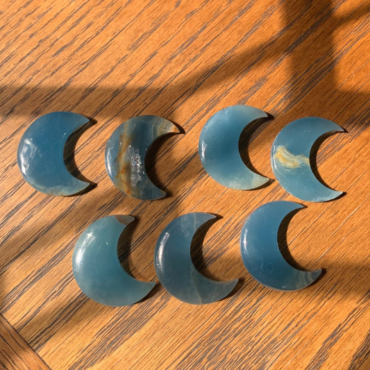 Blue Calcite Moons (Lemurian Aquatine Calcite) from Argentina