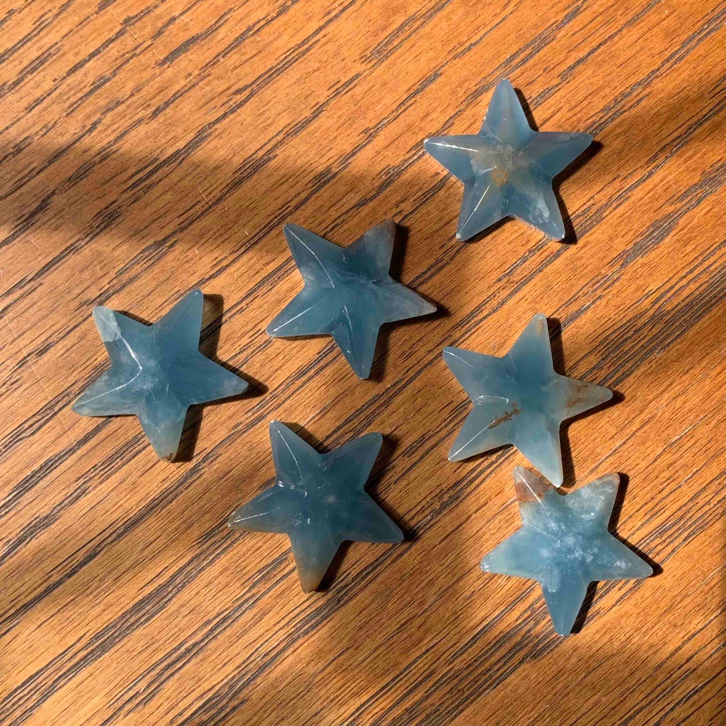 Blue Calcite Stars (Lemurian Aquatine Calcite) from Argentina