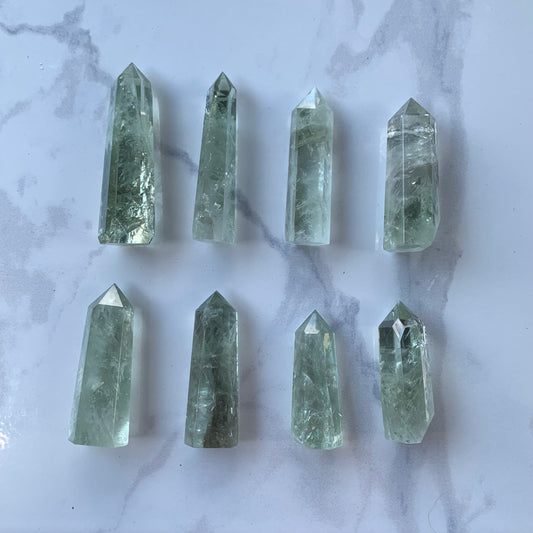 Natural Green Amethyst (Prasiolite) Towers