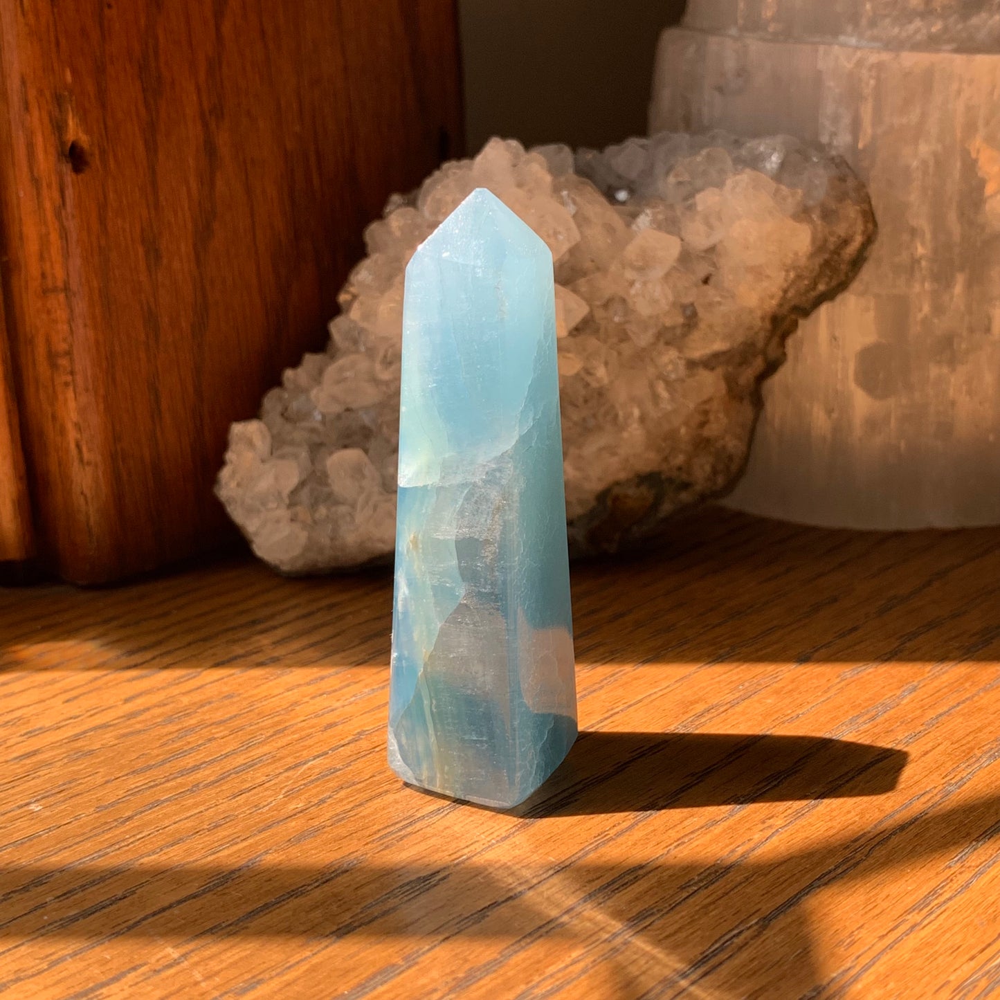 Blue Calcite Towers (Lemurian Aquatine Calcite) from Argentina
