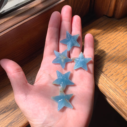 Blue Calcite Stars (Lemurian Aquatine Calcite) from Argentina