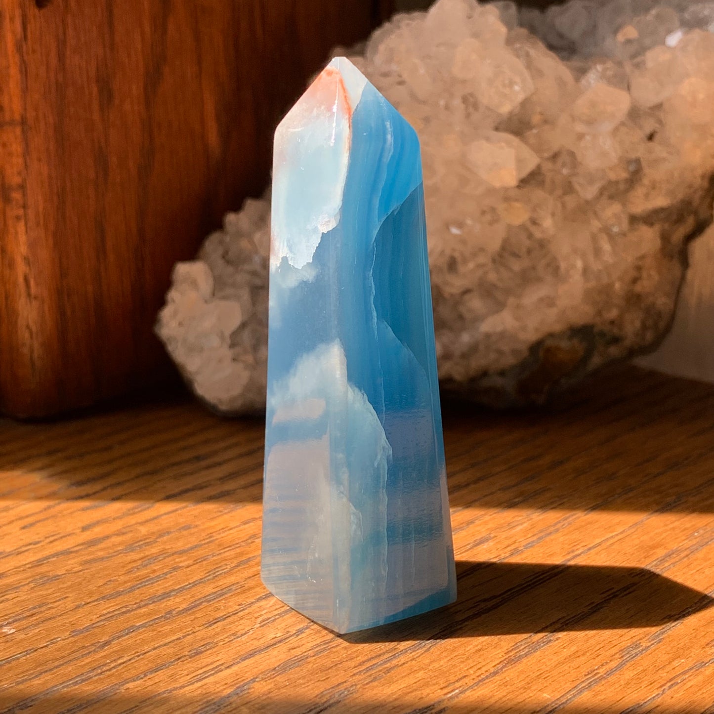 Blue Calcite Towers (Lemurian Aquatine Calcite) from Argentina