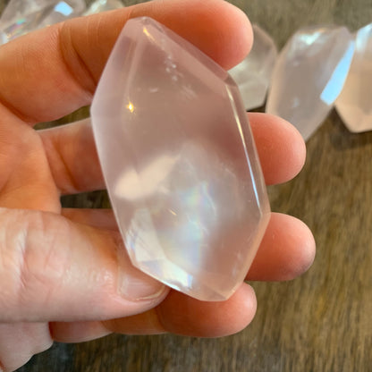 Mozambique Rose Quartz Gemmy Rainbow Freeforms