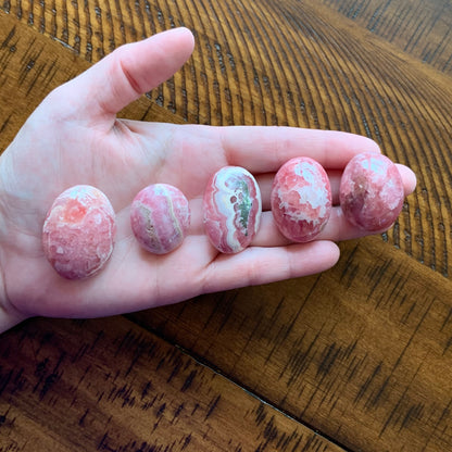 Mini Rhodochrosite Palm Stones