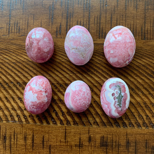 Mini Rhodochrosite Palm Stones