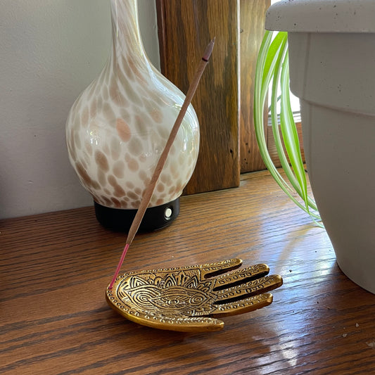 Hand Incense Burner or Bowl // Gold Antique