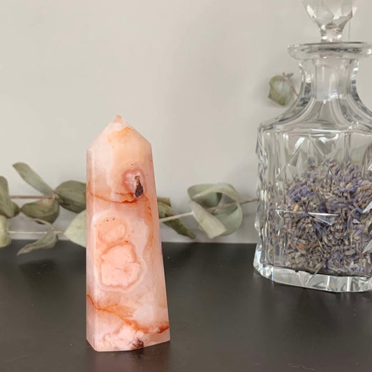 Carnelian Flower Agate Tower
