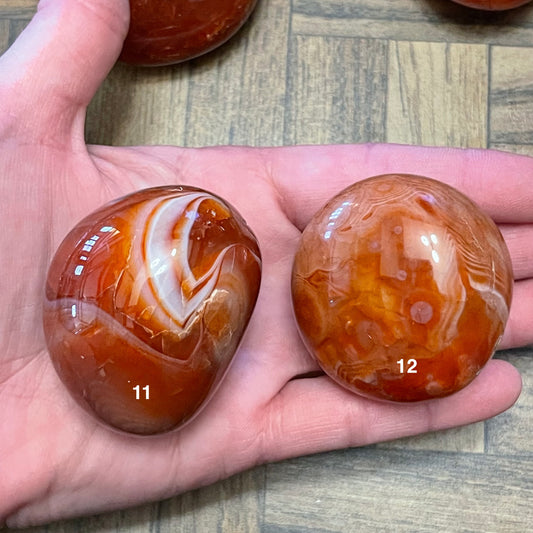 Carnelian Palm Stones // Small + Medium Sized