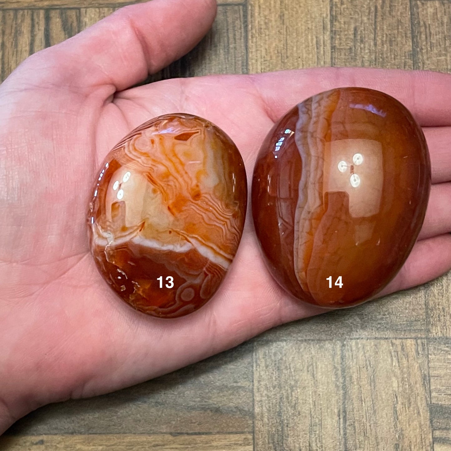 Carnelian Palm Stones // Small + Medium Sized