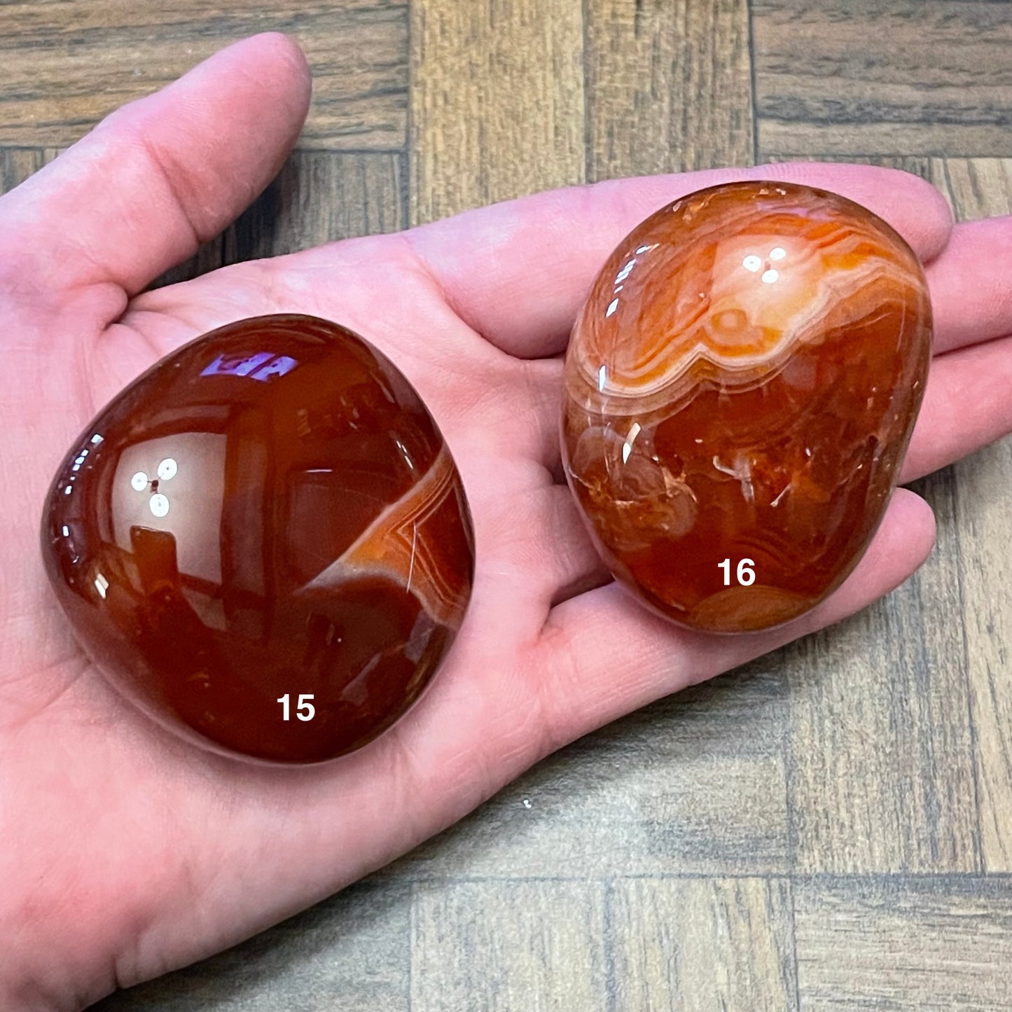 Carnelian Palm Stones // Small + Medium Sized