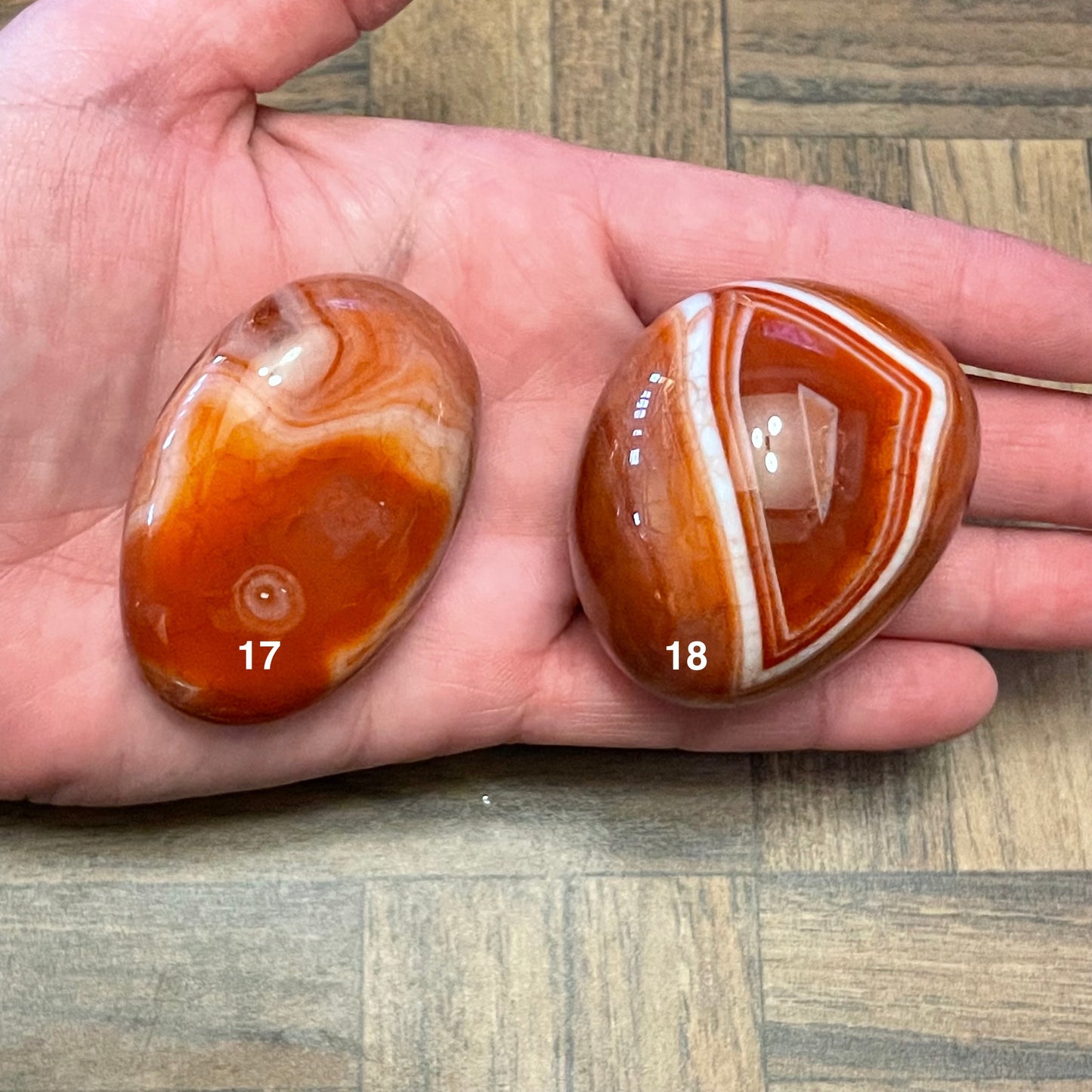 Carnelian Palm Stones // Small + Medium Sized