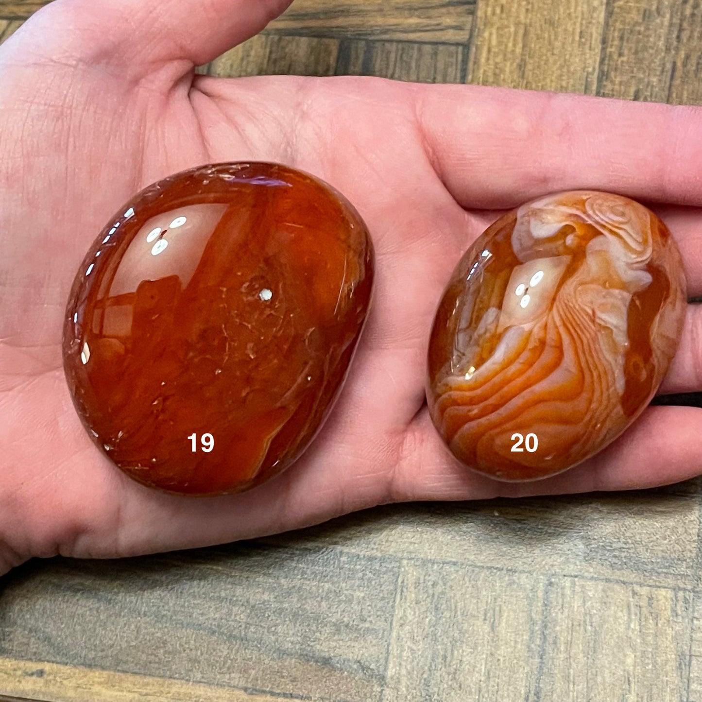 Carnelian Palm Stones // Small + Medium Sized