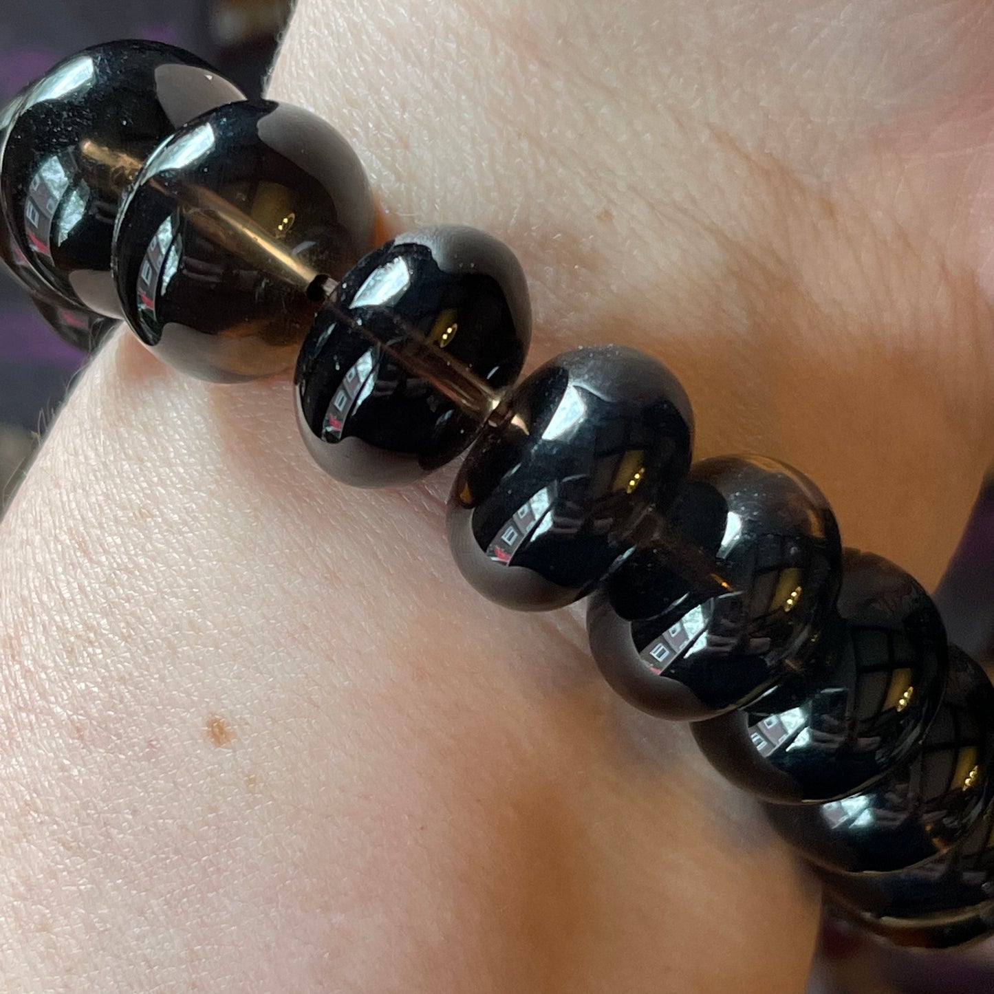 Smoky Quartz Bracelet // 16mm donut bead + 7.5" bracelet