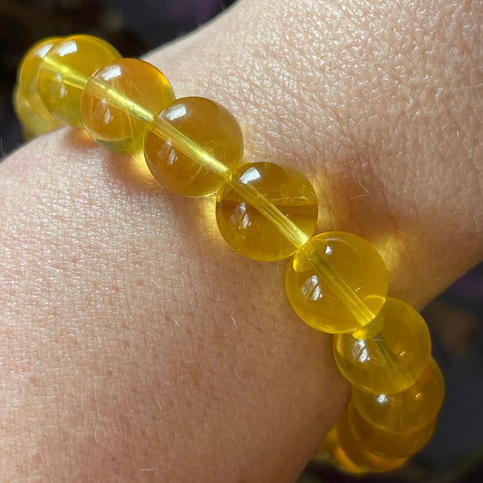 Yellow Fluorite Bracelets // 10mm bead + 7" bracelet // High Quality Fluorite