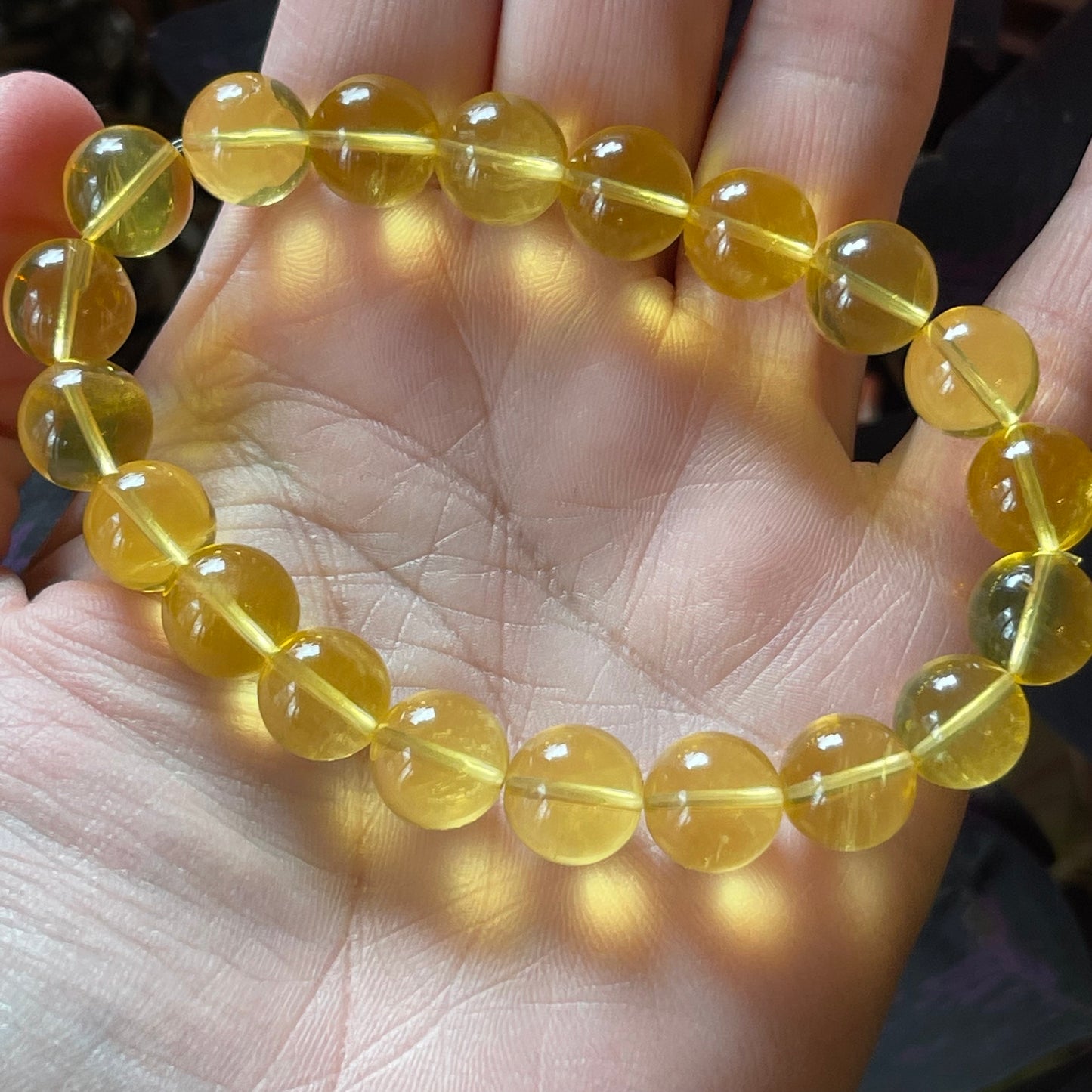 Yellow Fluorite Bracelets // 10mm bead + 7" bracelet // High Quality Fluorite