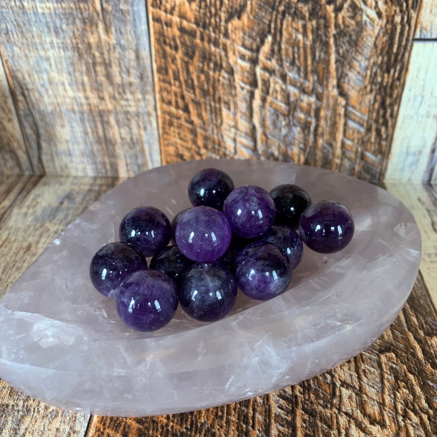 Mini Chevron Amethyst Spheres