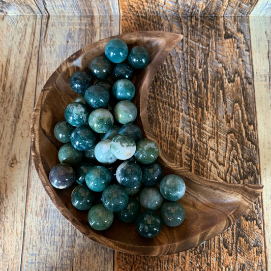 Mini Moss Agate Spheres