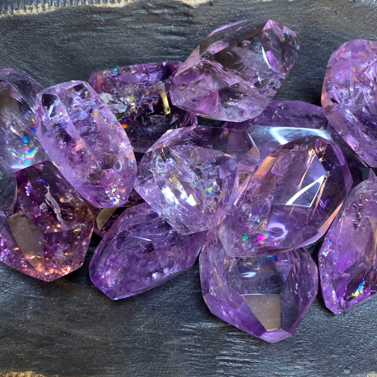 Amethyst Gem-Rainbow Freeforms